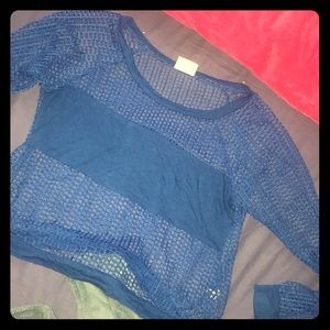 Blue mesh shirt